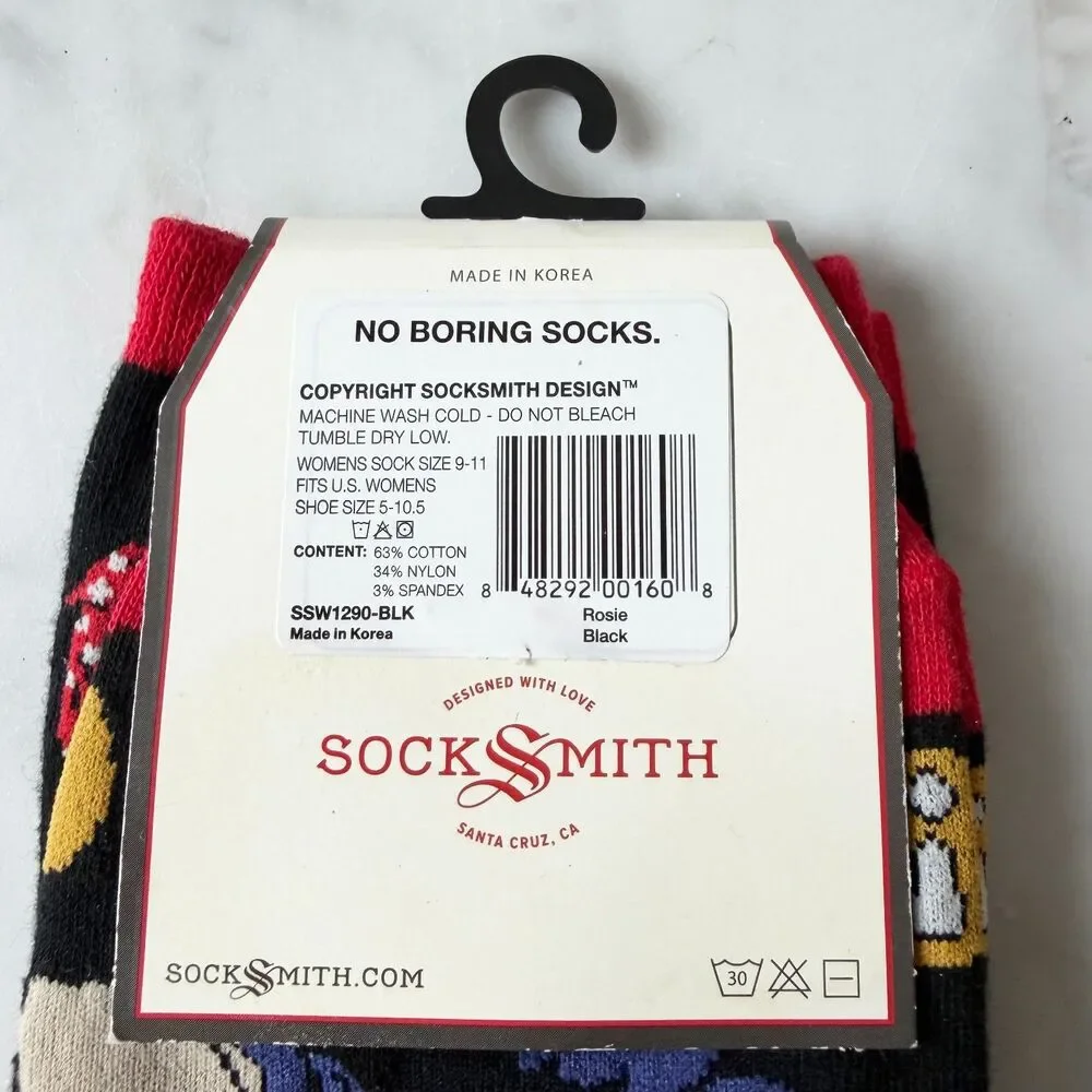 SockSmith Rosie the Riveter Women's Crew Socks We Can Do It! Fits Shoes 5-10.5